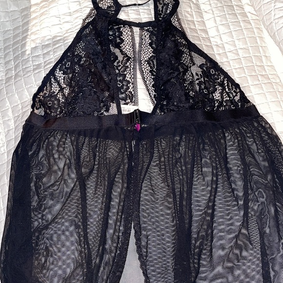 NWT 2PC ADORE ME BABYDOLL WITH MESH PANTIES SZ 3X BLK - Picture 5 of 10